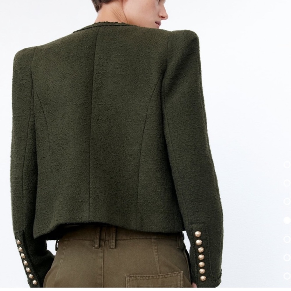 ZARA Shoulder Pad Jacket Blazer - Picture 3 of 5